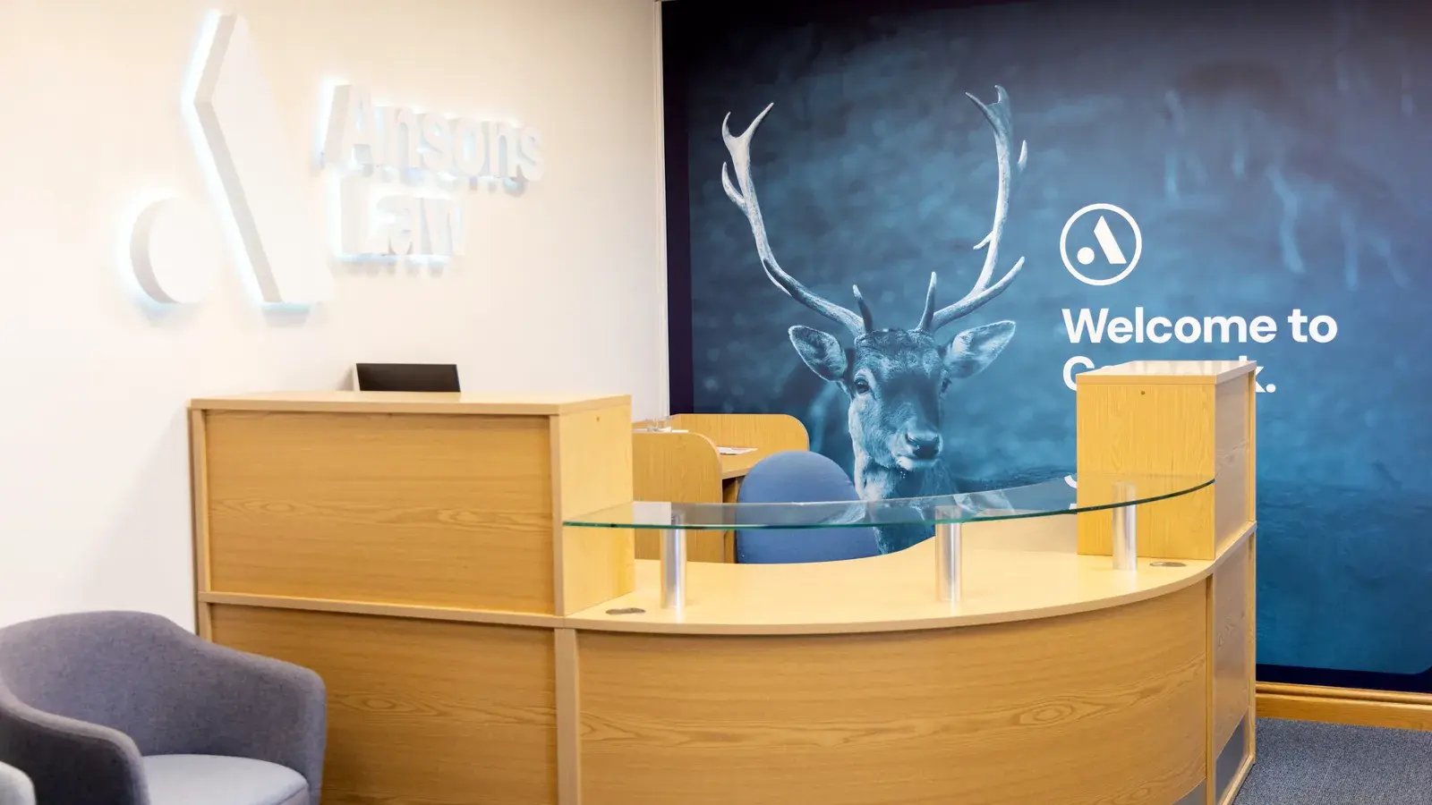 Reception at the Ansons Law office in Commerce House, Cannock