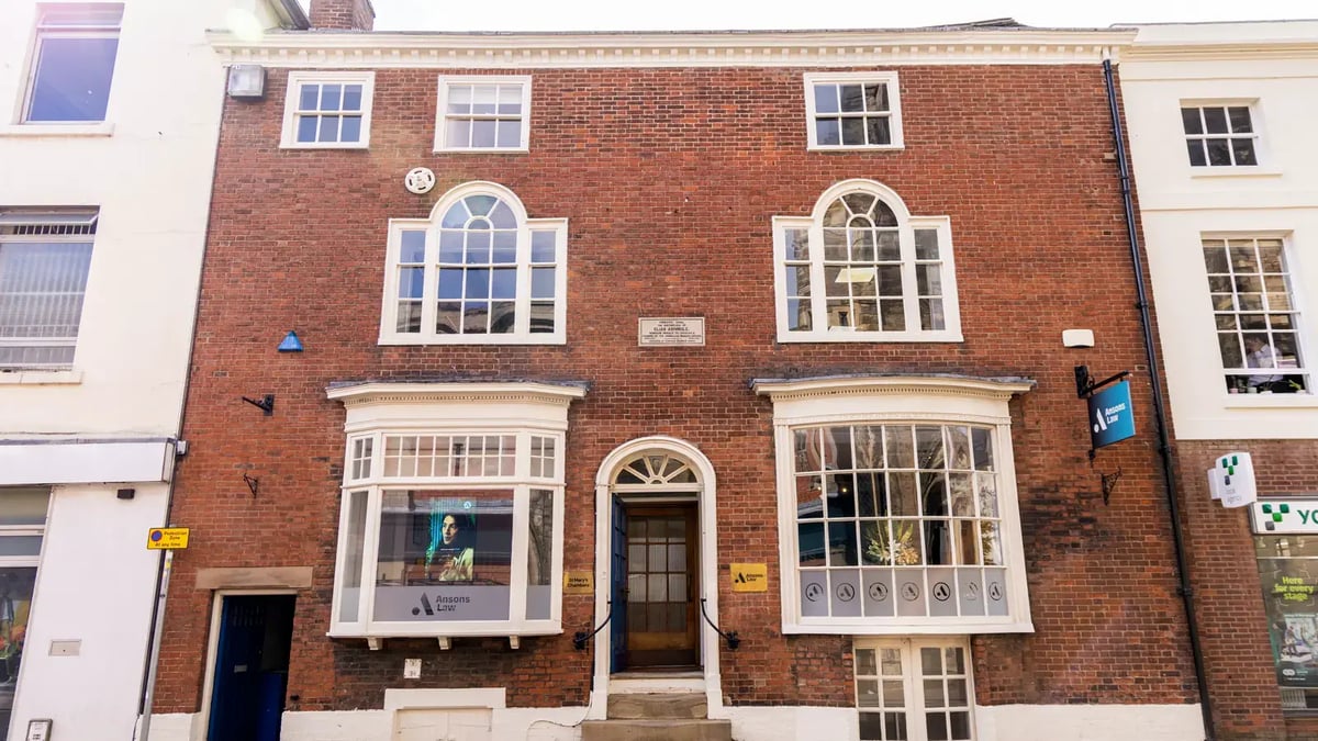 The Ansons Law head office at St Mary's Chambers on Breadmarket Street, Lichfield