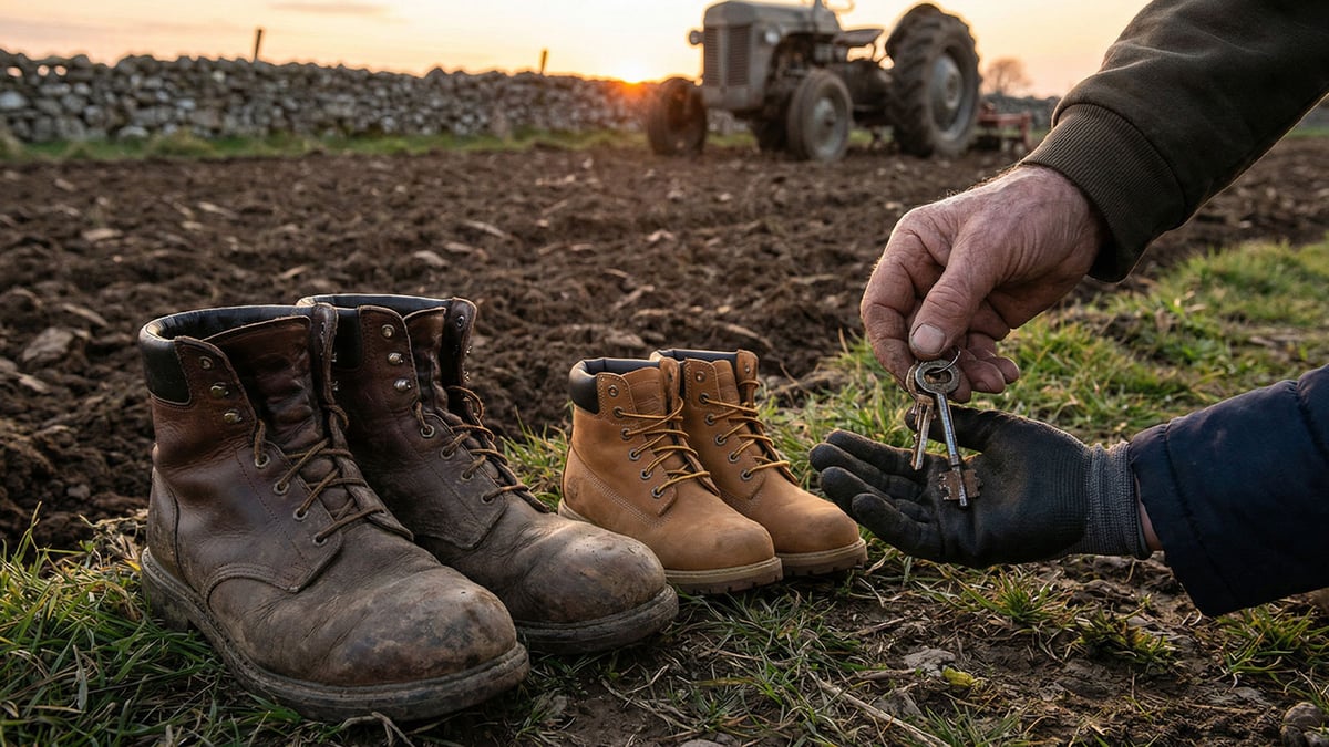 leather boots two generations rural path uk heritage succession 